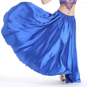 Vêtements de scène professionnel brillant Satin longue jupe espagnole balançoire danse danse du ventre soleil femmes spectacle Costumes accessoires