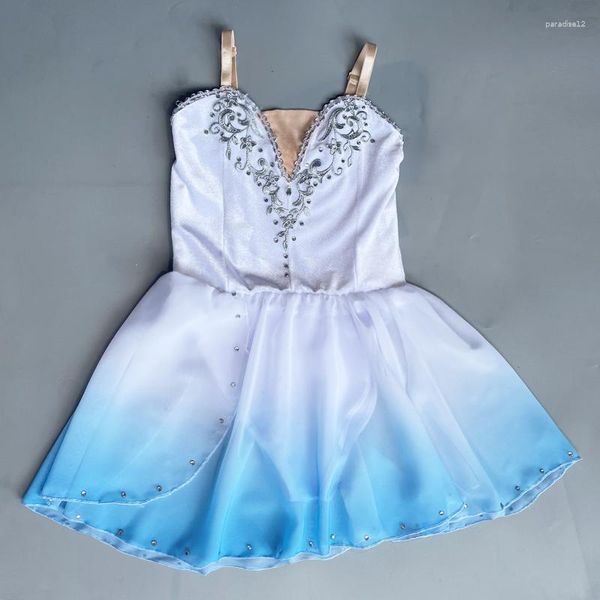 Vêtements de scène jupe de Ballet courte professionnelle fille Costume blanc en mousseline de soie danse filles classique justaucorps robe pour les enfants