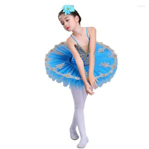 Vêtements de scène professionnel Ballet Tutus enfant lac des cygnes Costume ballerine robe enfants Léorard avec jupe crêpe danse pour les filles