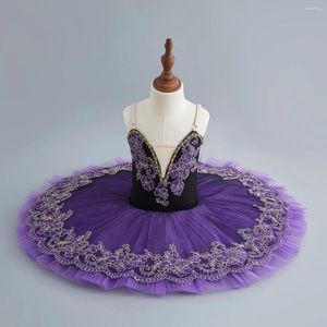 Stage Wear Purple Ballet Dance Tutu Rok Swan Lake Dress Children's Performance Costume Kids Belly Clothing Professional