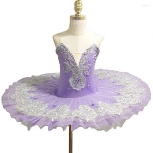 Desgaste de la etapa Faldas de tutú de ballet púrpura Trajes de rendimiento de danza del vientre para niños adultos