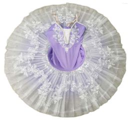 Stage Wear Purple Professional Ballet Tutu -kostuum voor meisjes kinderen donzige rok Swan Lake Performance