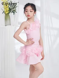 Usure de scène Qinghe Yuan Dance Children's Latin Training Performance Costume Girls 'Practice Suit Summer