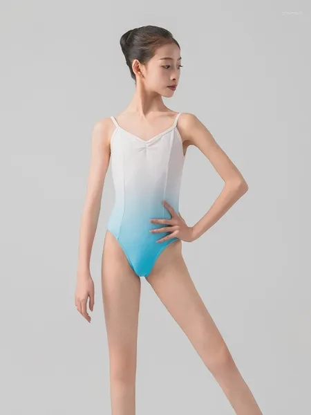 STATE Wear Qingqing Dance |Ropa de ballet de gradiente Milk Silk High Hip Cuerpo de entrenamiento Examen de arte Gimnastic