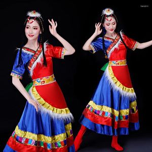 Stage Wear Qualité Costumes de spectacle de danse tibétaine Minorité ethnique Wind Tibet Zhuo Ma Group Square Set