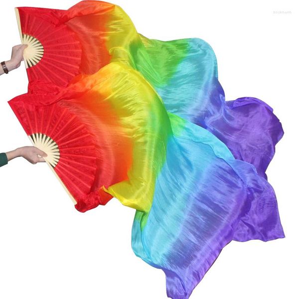 Vêtements de scène véritable ventilateur en soie pour femmes danse du ventre Performance Festival tenue accessoires de compétition de Gir accessoires de danse Fans