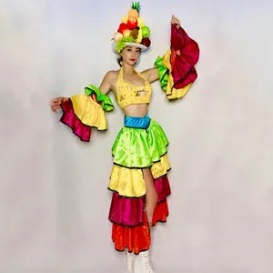 Stage Wear Strass Soutien-gorge Jupe colorée Femmes Cosplay Pole Dance Vêtements Discothèque DJ Gogo Dancer Costumes Rave Outfit XS6678