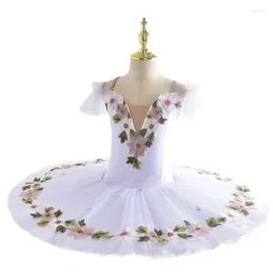 Vestimenta de escenario vestido de tutú romántico blancos lago profesional ballet ballet princesa niña bailarina panqueque de fiesta