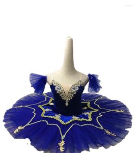 Stage Wear Jupe tutu de ballet en velours bleu royal pour filles, adultes et enfants professionnels.TUTU-14