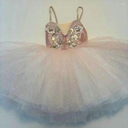 STAGE Wear Flower Flower Professional Ballet Tutu Swan Lake Platter Romantic Ballerina Dance Costume Balelong Robe Toddler Girl