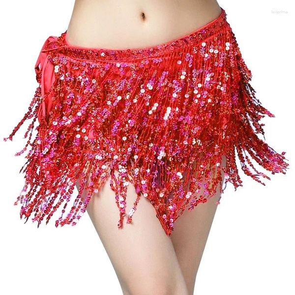 Stage Wear Paillettes Gland Jupes Ceintures de chaîne de taille pour femmes Accessoires de danse du ventre Jupe de performance réglable Vêtements de danse