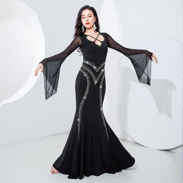 Vêtements de scène Sexy robe de danse du ventre égyptien Baladi Saidi Costume Performance Galabeya Abaya femmes dame Robes professionnelles