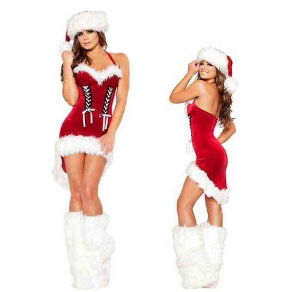 Desgaste de la etapa Fiesta de Carnaval de Navidad Sexy Miss Santa Claus Dress Año Nuevo Escenario Rendimiento Navidad Tuxedo Cosplay Come T220901