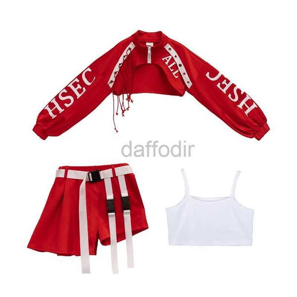 STAGE WORS SEXY DS COSTUME VOISSIONS FEMME HOP HOP CLUBLE DE NIGHT RED DJ Costume Bar Femmes Gogo Dance Stage Costumes Clothes Pole Dance Adult Kid D240425