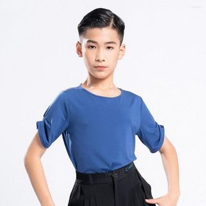 Stage Wear Short Sleeve Design mannelijke Latin Dance Tops For Boy Shirt Cha Samba Dancewear Professional Costume NY04 G5111