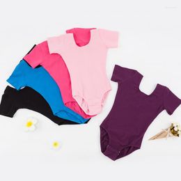 Vêtements de scène à manches courtes gymnastique justaucorps Ballet danse robe pour enfants enfants fille Tutu jupe Skate robes tenues