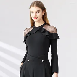 Stage Wear Manches d'épaule Moderne Latin National Standard Square Dance Practice Top Waltz Robe