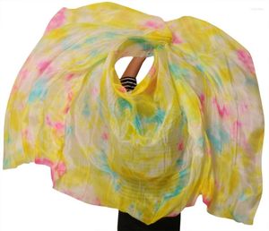 Stage Wear Silk Belly Dance Veil Dancing Veils Pratique Performance Vente en gros 250 114cm Couleurs mélangées