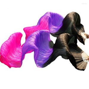 Stage Wear Accessoires de danse en soie Fans 180x90cm unisexe 1 paire gauche droite ventre long noir violet rose peut être personnalisé