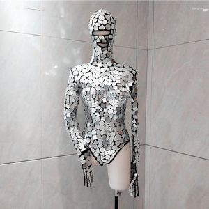 Stage Wear Silver Mirror Body Discothèque Pole Dance Costume Party Rave Festival Vêtements Femmes Jazz Dancewear Danseur