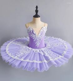 Ropa de escenario azul cielo tutú de Ballet profesional niñas plato panqueque bailarina vestido de fiesta mujeres adultas niños traje de baile