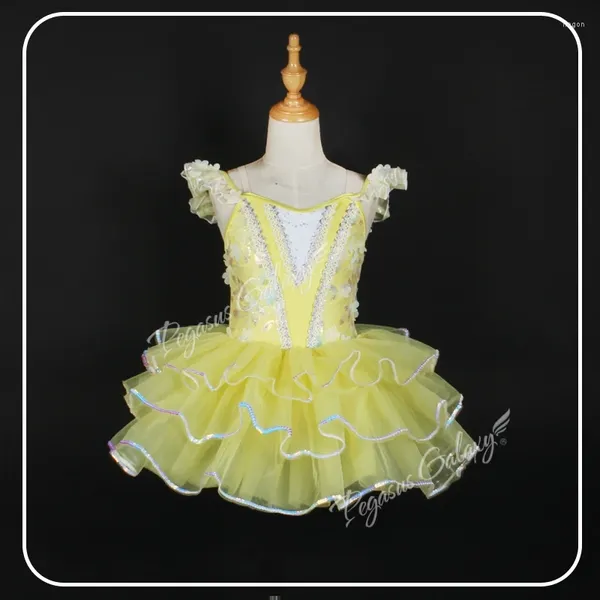 Jupe de ballet à une épaule pour filles et adultes, tenue de scène, Costume de spectacle de groupe de princesse pelucheux, gâteau de fête d'anniversaire