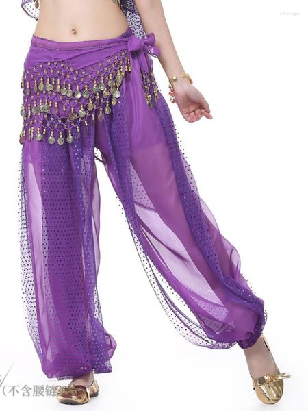 Stage Wear Couleur Solide Belly Dance Arabe Carnaval Costumes Pantalons Femmes Jazz Mousseline Fantasia Latin Vêtements Taille Haute Knickerbockers