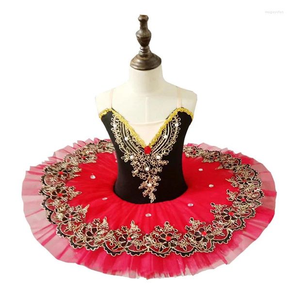 Stage Wear Songyuexia Enfants Rouge Papillon Professionnel Ballet Tutu Gymnastique Justaucorps Fille Costume De Danse Gilet Bébé Robe Pour Les Filles