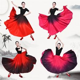 Stage Wear Spanje Bull Fighting Flamenco Dress Women Gypsy Dance Costume Folk 360 540 720 graden rok Ballroom Belly Vestidos Flamengo 248y