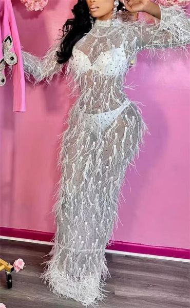 Wearging Sparkly Silver Rhinestone Mirror Fabric Elastic Long Robe Femme Play d'anniversaire Célébreuses Dancer Party Show BT