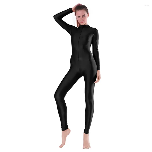 Etapa desgaste Speerise adulto cuello alto manga larga unitard para mujeres spandex monos cuerpo completo body gimnástico cosplay zentai danza