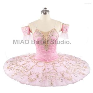 Stage Wear Split Pink Ballet Classical Tutu Costume Competition Professional Women Pancake for Woman Performance 0257