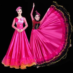 Stage Wear Style 360 ​​graden Spaans Vestido Flamenco Jurk voor Dames Performance Chorus Dance Party Falda Flamenca