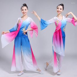 Stage Wear Style Hanfu Danse Classique Yangko Costume Femme Adulte Performance Vêtements National Jupe Longue