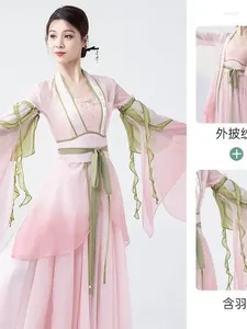 Stage Wear Costume de danse classique super immortel pour femmes, vêtements longs et fluides avec style Hanfu chinois ancien