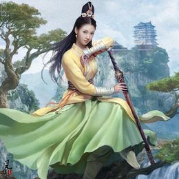 Stage Wear Swordlady Estética Hanfu Vestuario Actuación dramática para The Legends Of Monkey King