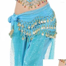 Wear de la scène Thaïlande / Inde / Arabe Costumes de ventre paillettes Tassel Dance Belt Sexy Women Dancer Jiron Hip Scarf Show Drop Delivery Apparel Dhvzx