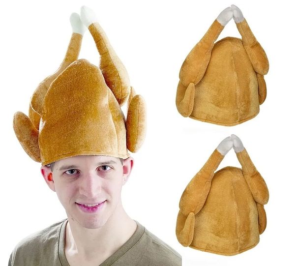 Stage Wear Thanksgiving drôle en peluche rôti dinde chapeau fête vacances Costume chapeau