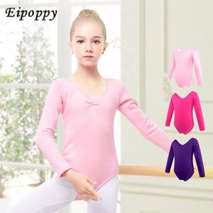 Stadiumkleding Dikke meisjesdansmaillots Fleeced balletbodysuit Katoenen kleding Warme gymnastiek voor kinderen