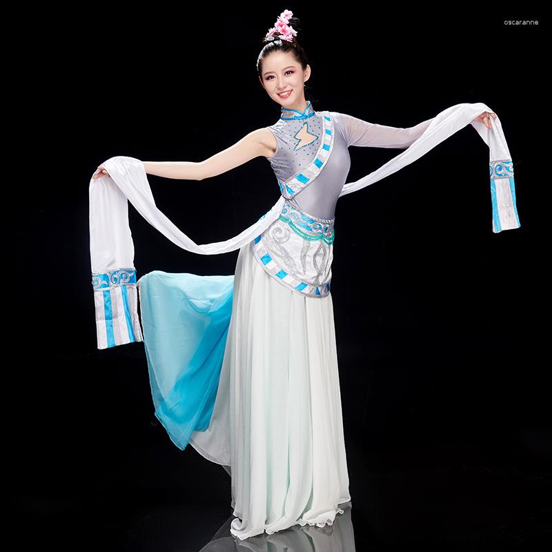 Vestimenta de palco Vestido tibetano Traje nacional de dança Trajes folclóricos tradicionais chineses Traje feminino para festival TA2266