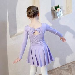 Podium slijtage peuter kinderen meisjes katoen gymnastiek luier balletjurk longsleeve dance tutu dancewear ballerina kleding voor