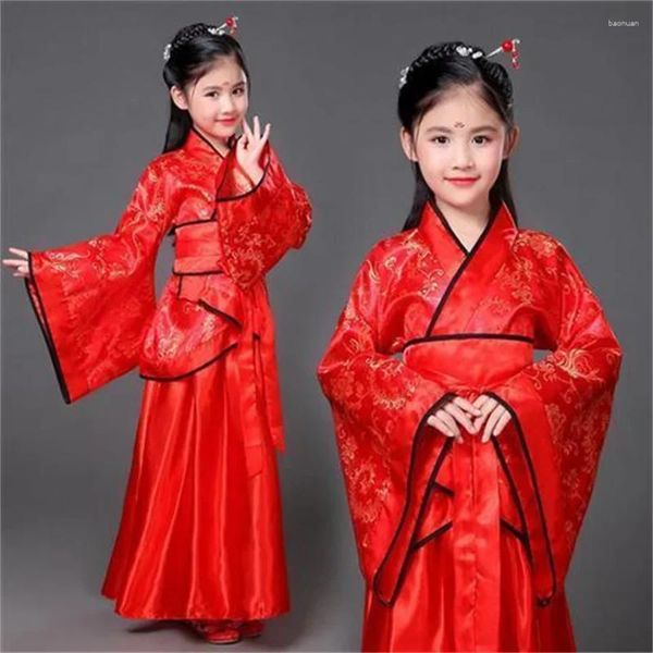 Portez des costumes de danse chinoise traditionnels Robe Hanfu Robe pour filles enfants filles filles Chine Vêtements