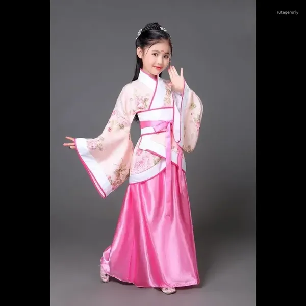 Stage Wear Costumes traditionnels pour enfants anciens Filles chinoises Performances de danse ethnique et Hanfu