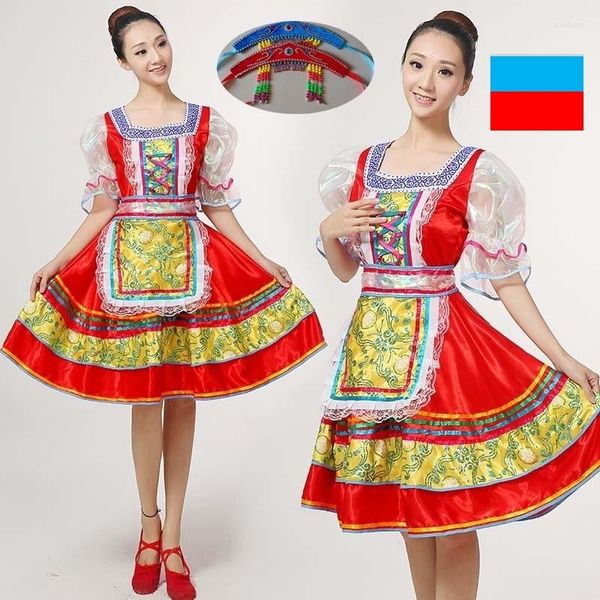 Portez des costumes traditionnels russes russes Costumes filles de danse chinoise pour femmes robe nationale