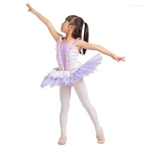 Stage Draag luxe Lilac Child Ballet Tutu W/Spandex Lotard Girls Ballerina Performance kostuum Kinderfeest/solo/verjaardagskleding