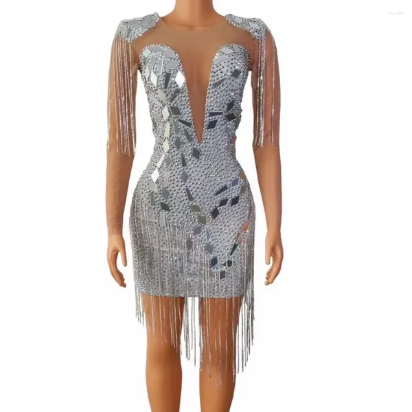 Etapa desgaste v cuello una línea mini fiesta mujeres formal sexy plata lentejuelas con cuentas vestidos de fiesta cortos