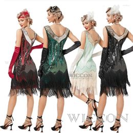 STAGE PEUR VINTAGE Robe Gatsby Ball Party Party Banquet Dance Toasting Small Neck Costumes Robes latines