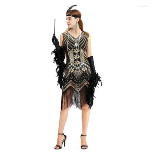 Stadiumkleding Vintage Paillettenjurk Jaren 1920 Flapper Gatsby Charleston Prom Kwastje Party Dance Kralen Toast Vestido Cocktail