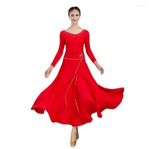 Stage Wear Waltz Ballroom Competition Dress Standard Mordern Dance Performance Costumes Femmes Robes De Soirée Simple Elegance Slim Big Swing