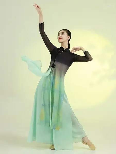 Stage Wear Eau Traditionnelle Chinoise Danse Folklorique Costume Classique Femme National Vêtements Élégant Pratique Performance Vêtements
